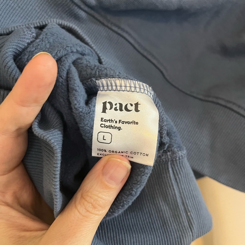 Pact Women's French Navy Crew Neck Sweater | L - Picture 4 of 5